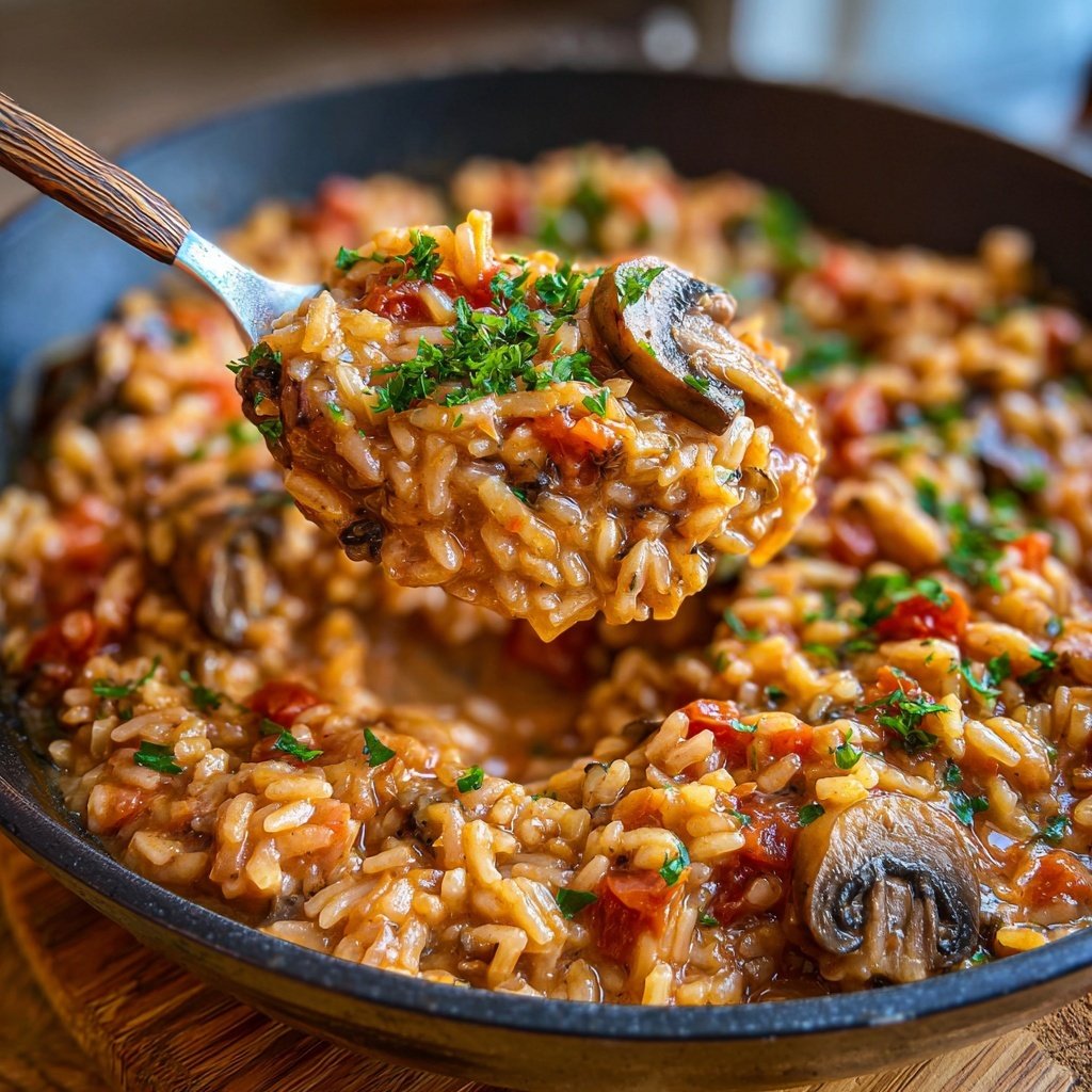 Creamy Mushroom Tomato Rice