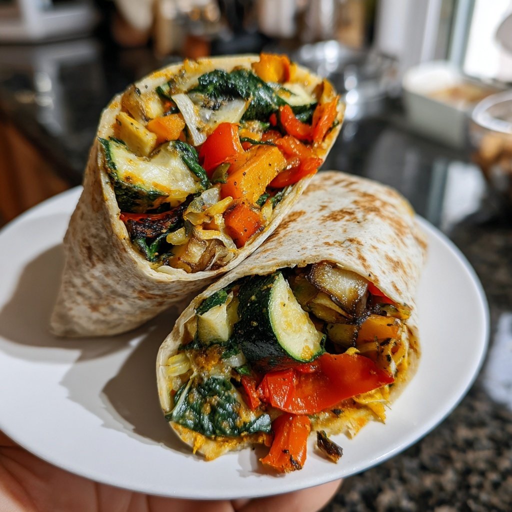 Healthy Lunch Roasted Veggie Wraps