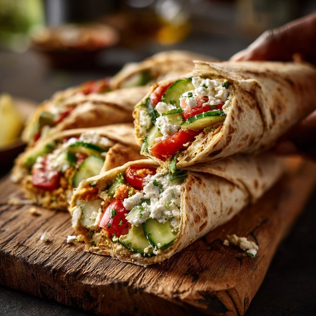 Healthy Lunch Mediterranean Chickpea Wrap