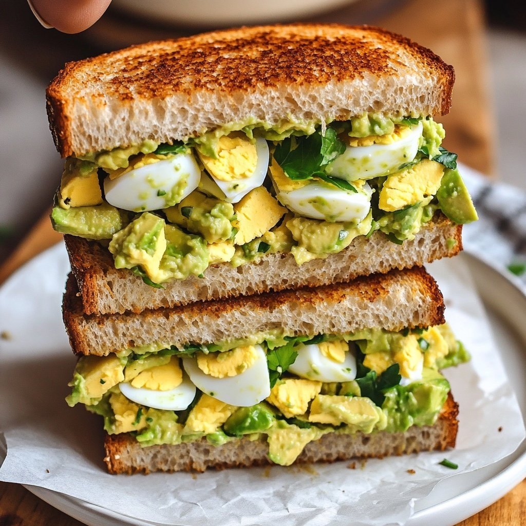 Budget-Friendly Avocado Egg Salad Sandwich Lunch