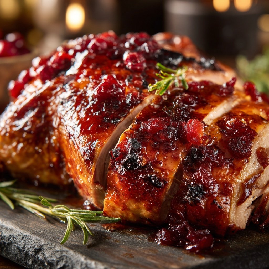 Roasted Turkey with Cranberry Glaze