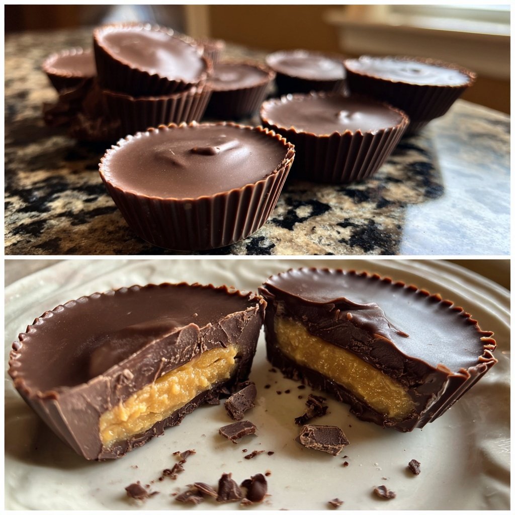 Homemade Reese’s Cups with Chocolate Shell