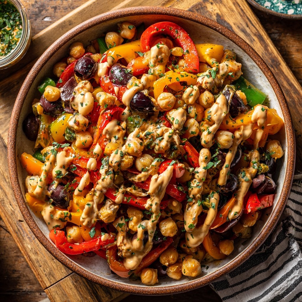 Healthy Lunch Mediterranean Bean Bowls